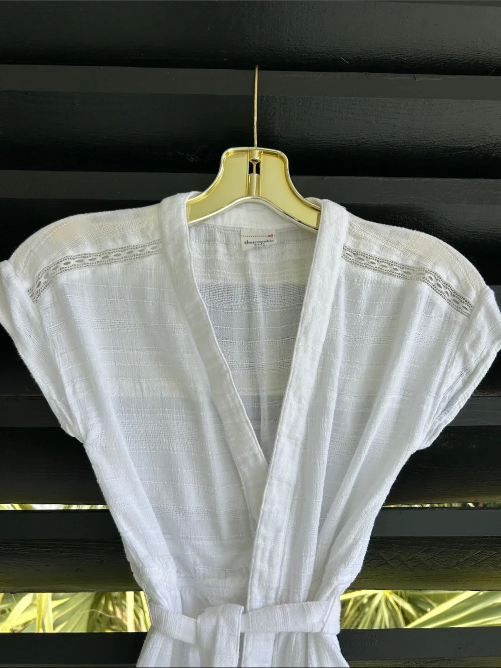 Abercrombie kids White Textured Open Cover-Up